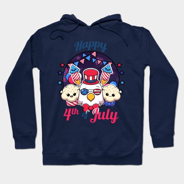 Happy 4th of July Hoodie by TheMaskedTooner